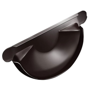 Заглушка желоба торцевая металл GrandLine (RAL 8017 шоколад) 125 мм