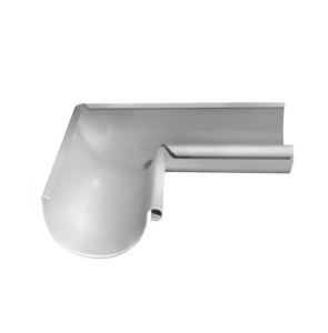 Угол желоба внутренний 90 гр. металл Grand Line (RAL 9003 сигнально белый) 125 мм