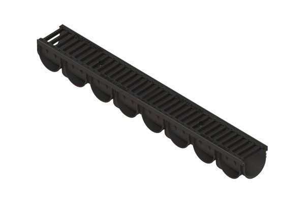 Лоток водоотводный Polymax S'park 3 DN100, 1000х130х100 мм, решетка чугунная, 0882033